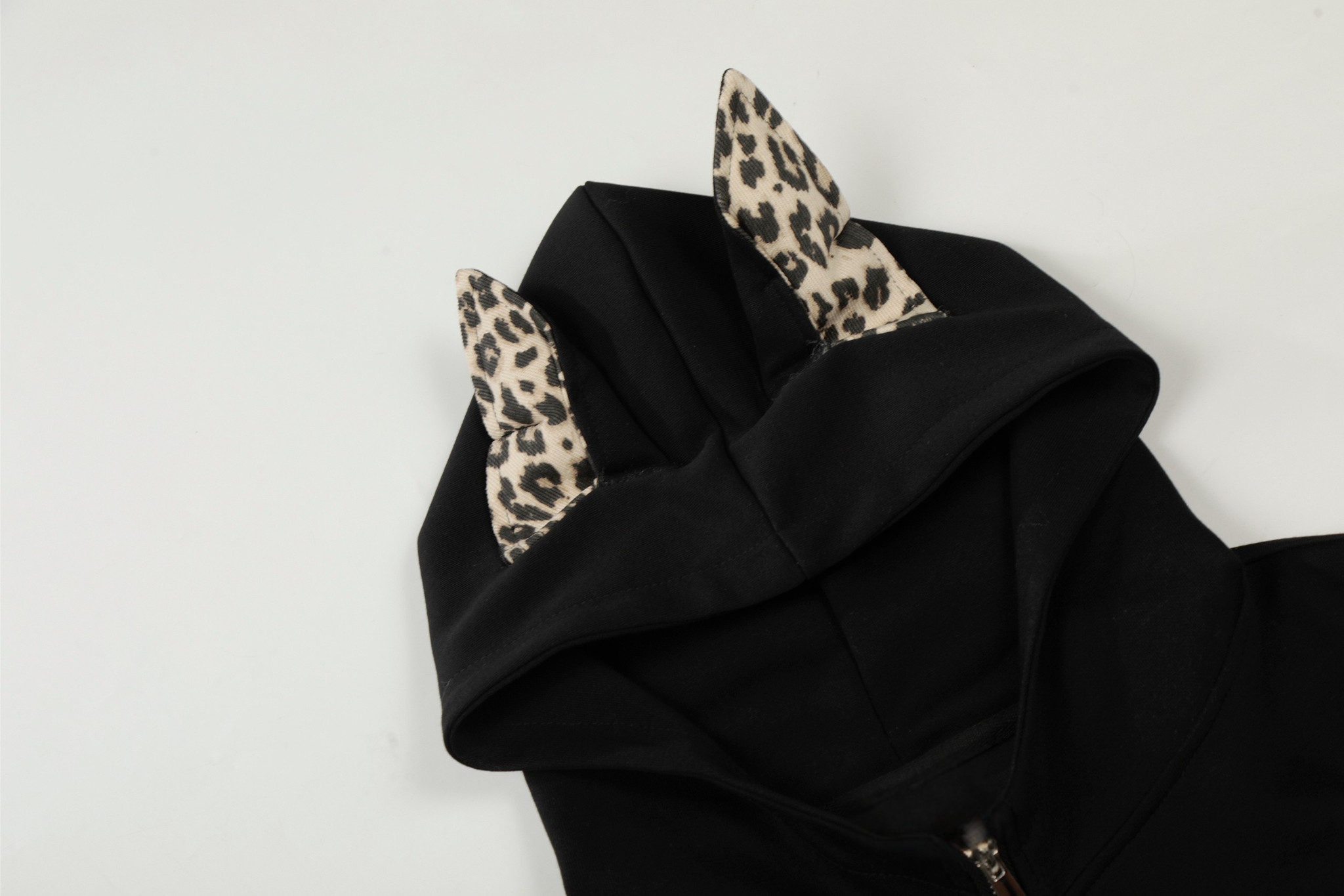 3-6-5.shop Leopard Panel Zip Hoodie