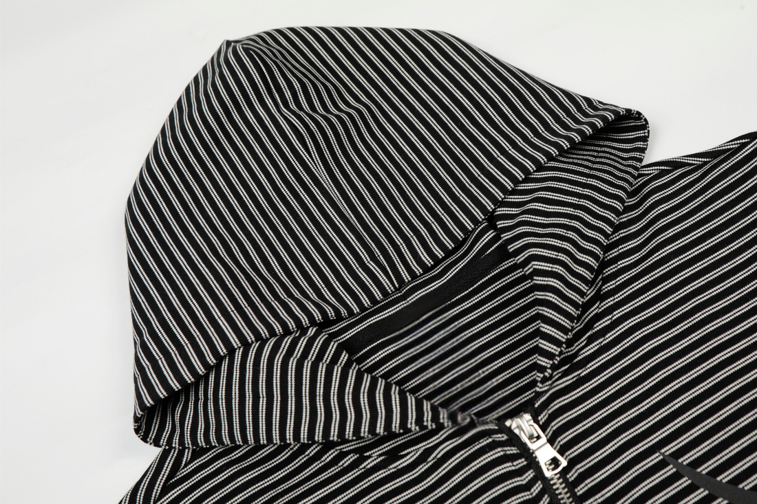 3-6-5.shop Striped Graphic Zip Hoodie
