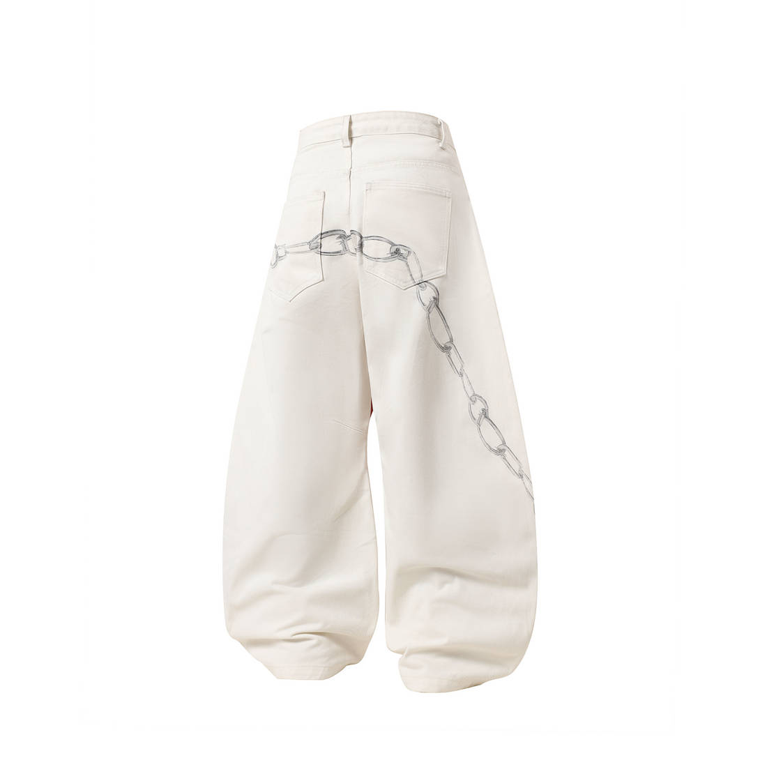 3-6-5.shop Chain Print Cross Barrel Jeans