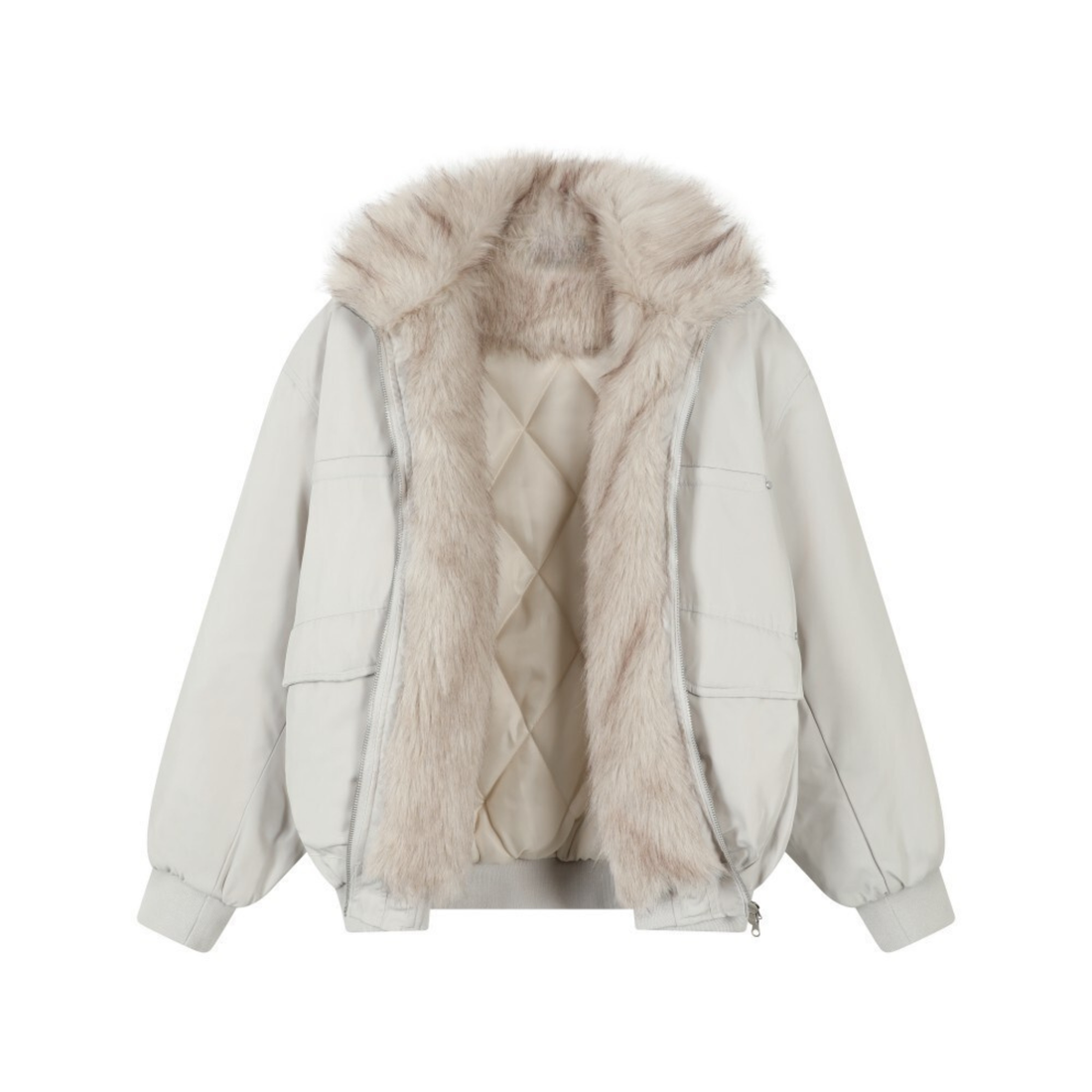 3-6-5.shop Faux Fur Lined Utility Jacket
