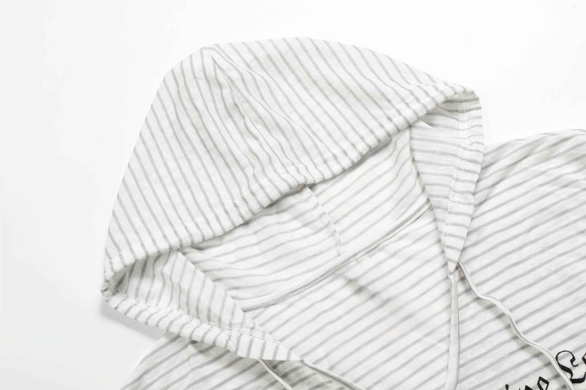 3-6-5.shop Striped Graphic Hooded Long Sleeve Tee