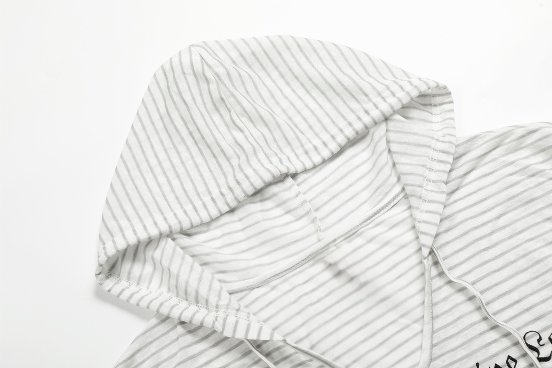 3-6-5.shop Striped Graphic Hooded Long Sleeve Tee