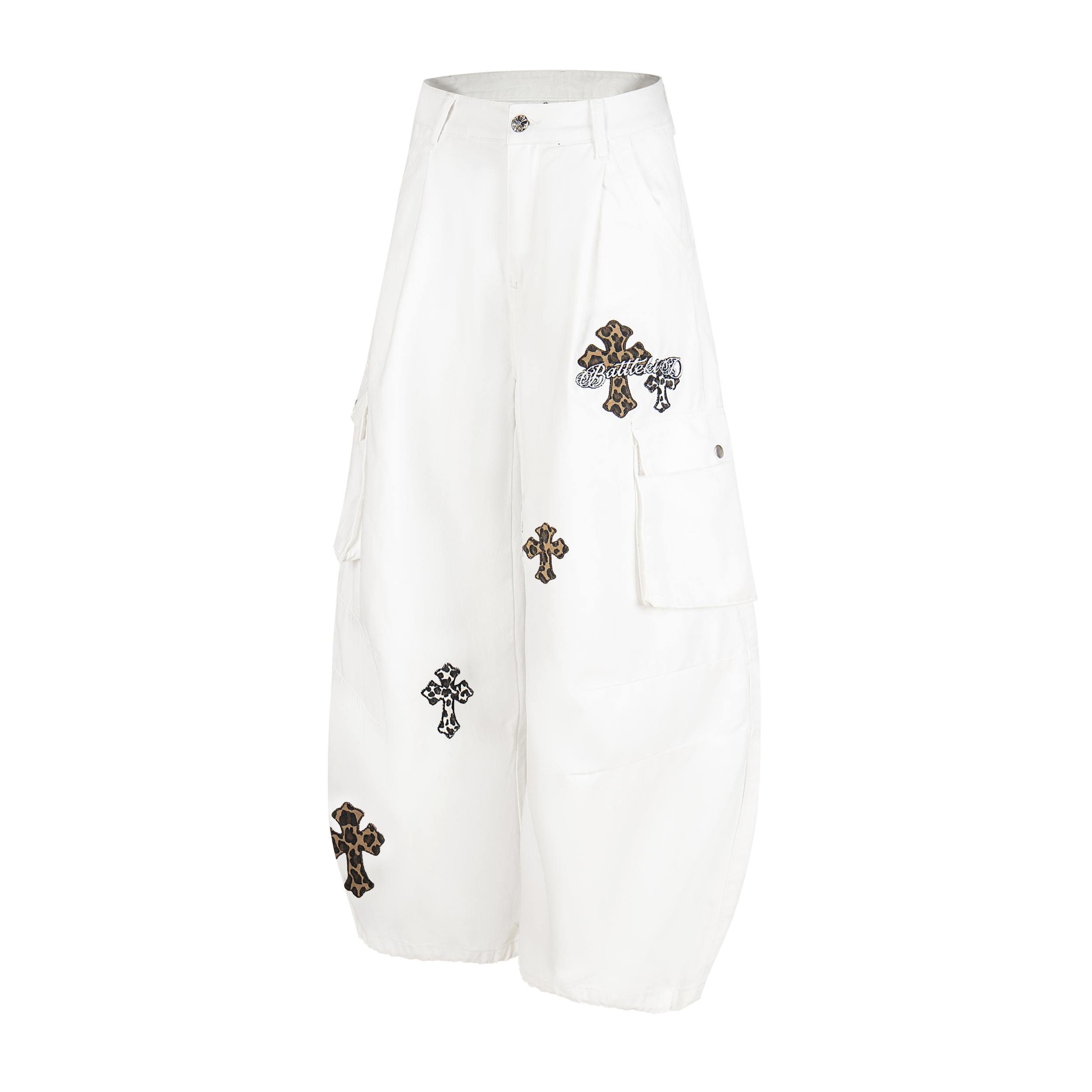 3-6-5.shop Cross Embroidered Cargo Pants