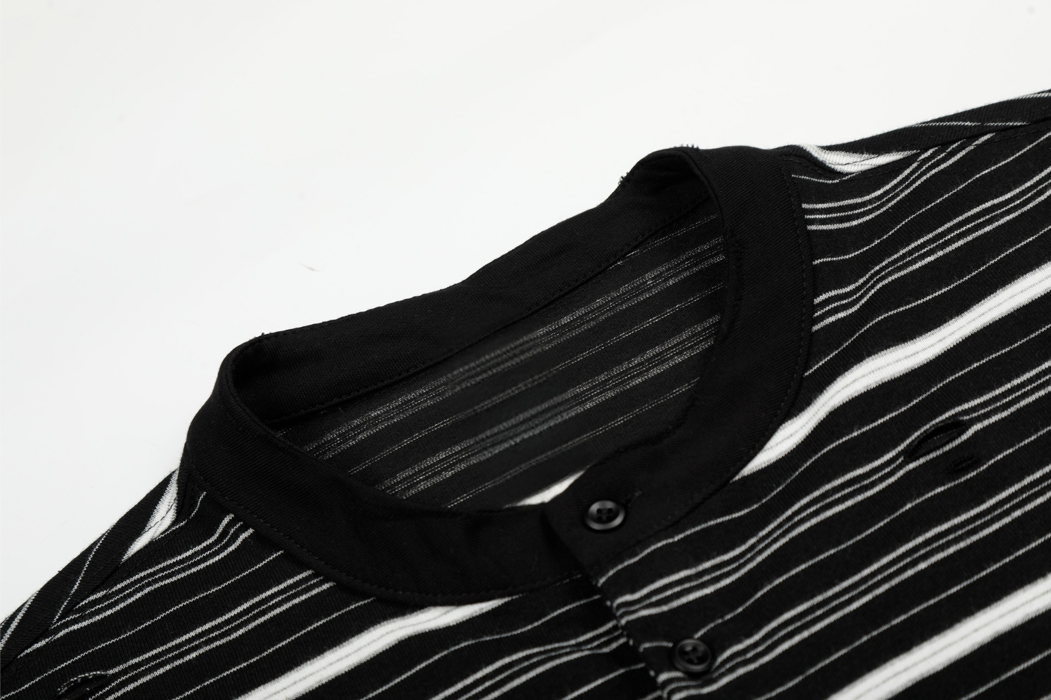 3-6-5.shop Striped Henley Long Sleeve Tee