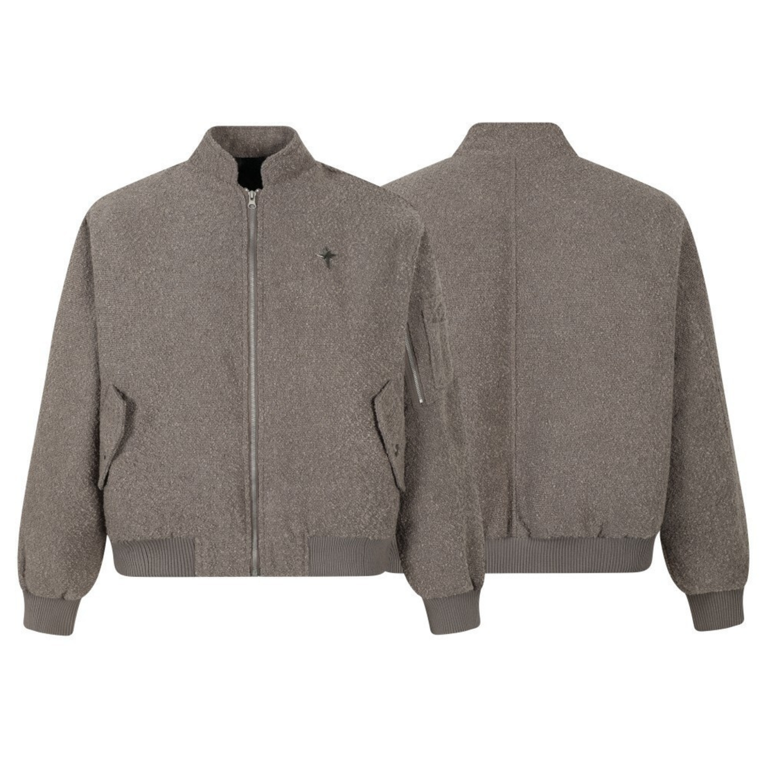 3-6-5.shop Textured Star Bomber Jacket