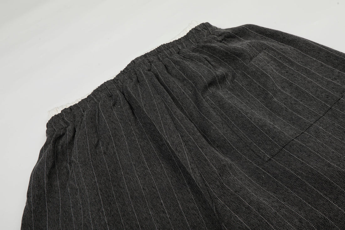 3-6-5.shop Pinstripe Wide-Leg Track Pants
