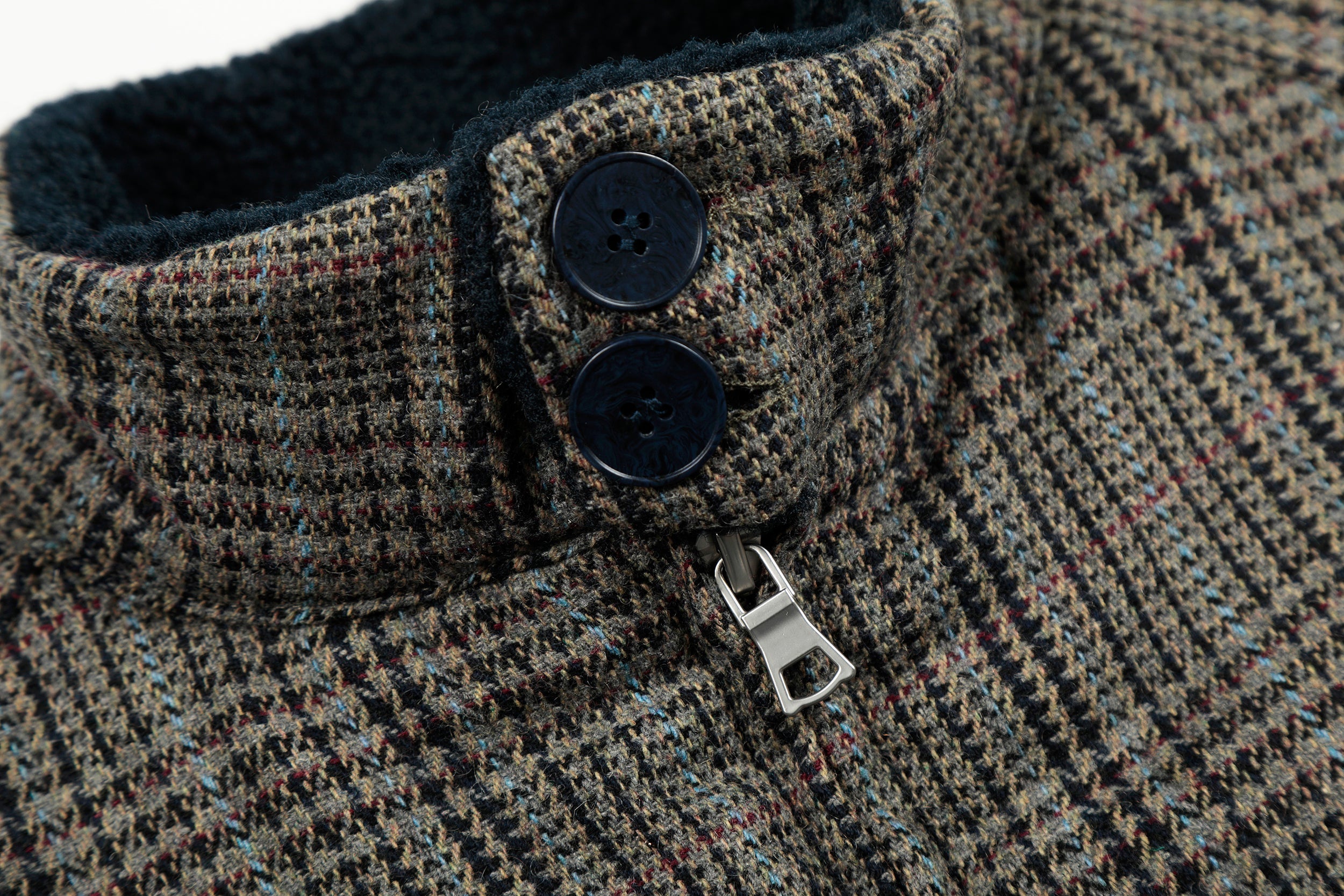 3-6-5.shop Vintage Check Wool Blend Bomber Jacket