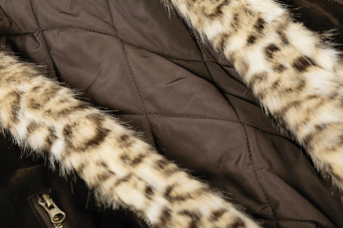 3-6-5.shop Faux Fur Collar Suede-Texture Jacket