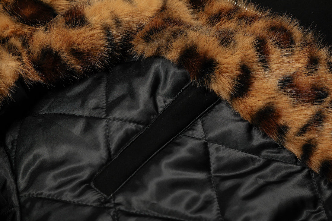3-6-5.shop Faux Fur-Lined Leopard Hood Jacket