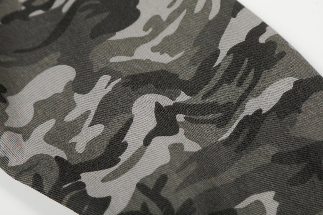3-6-5.shop Camo Sleeve Varsity Jacket