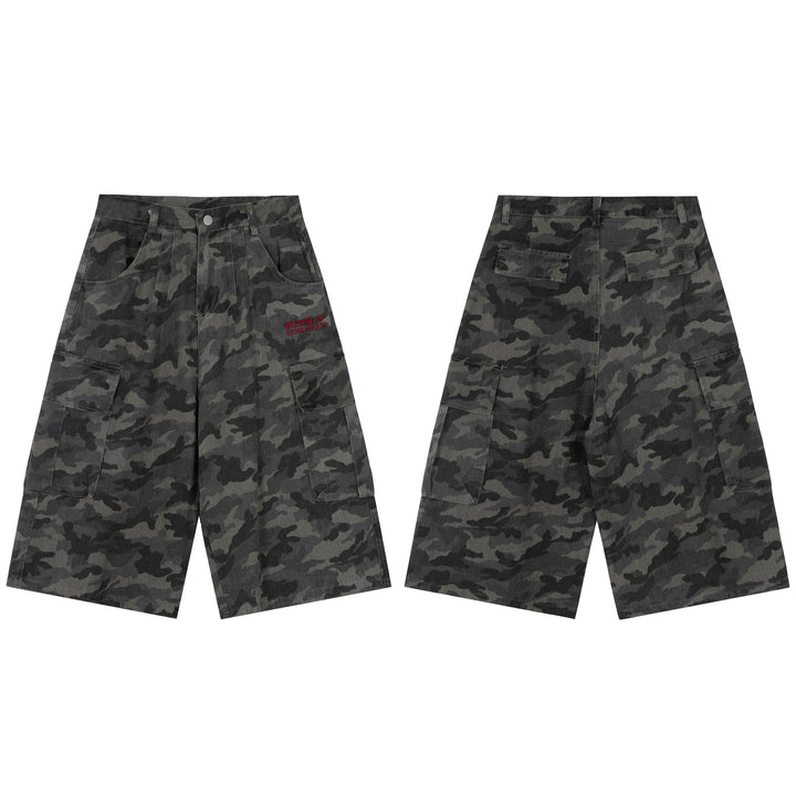 3-6-5.shop Camo Wide-Leg Cargo Shorts