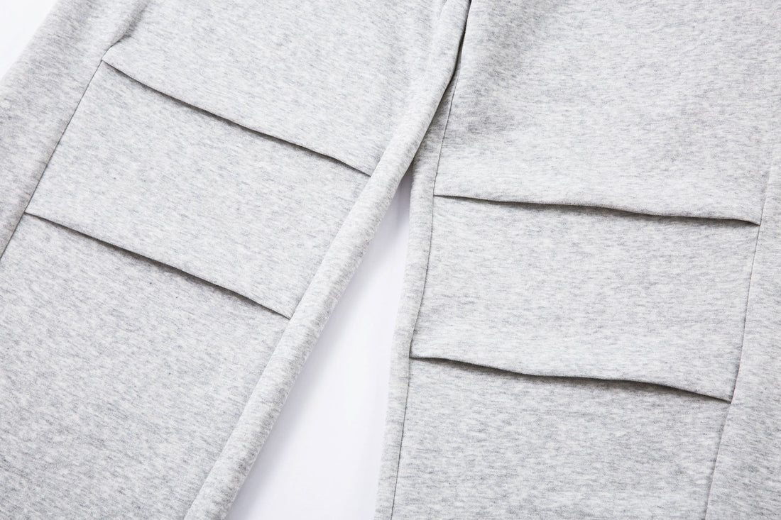 3-6-5.shop Embroidered Multi-Pocket Sweat Cargo Pants