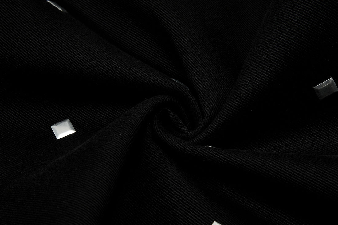 3-6-5.shop Stud Detail Wide-Leg Pants