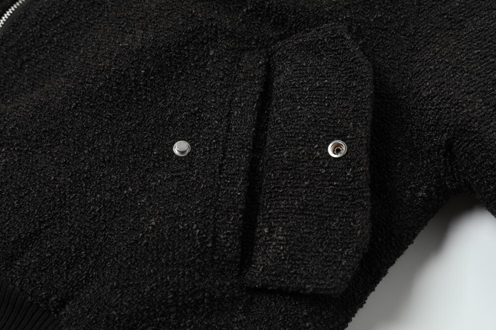 3-6-5.shop Textured Star Bomber Jacket