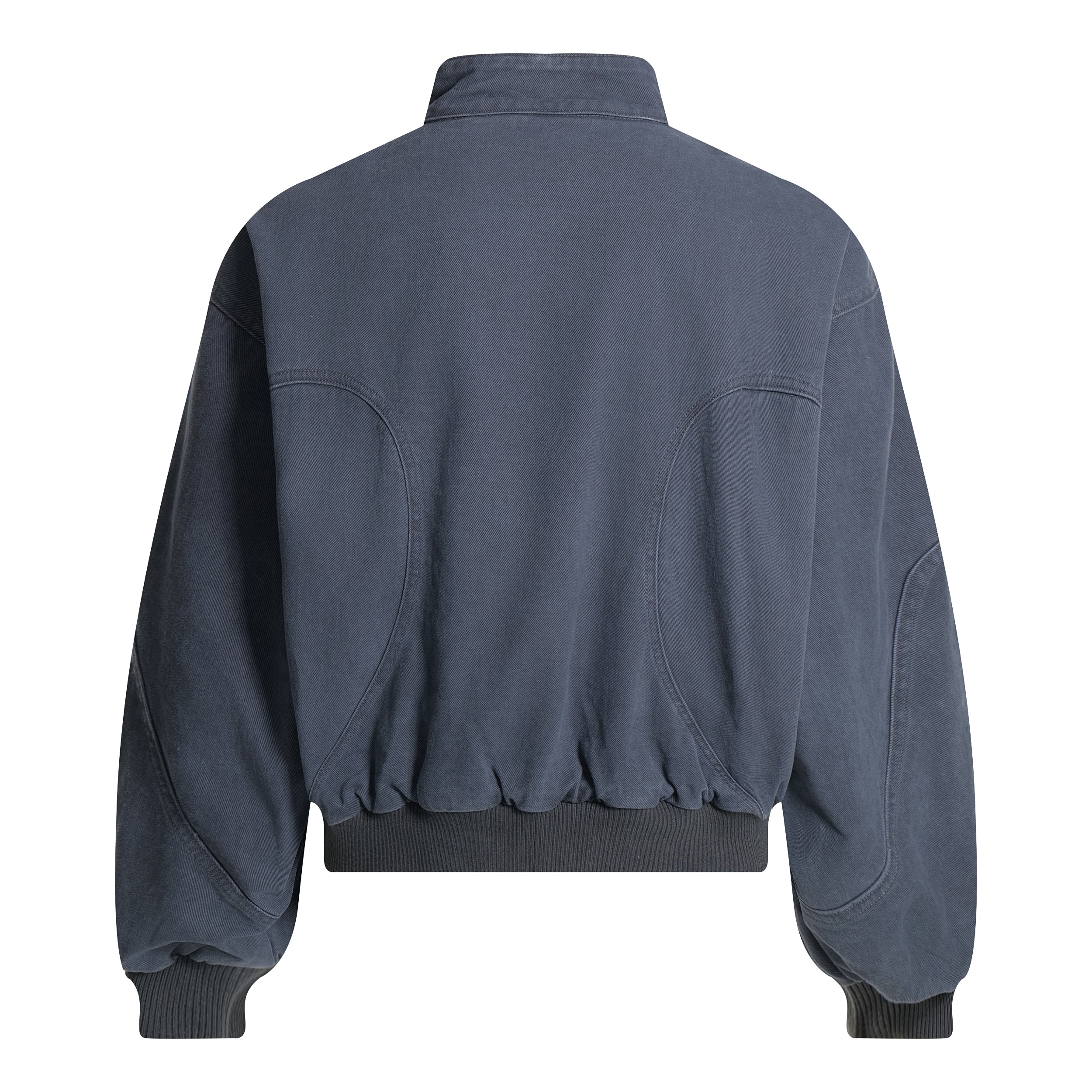 3-6-5.shop Washed Curved-Panel Bomber Jacket