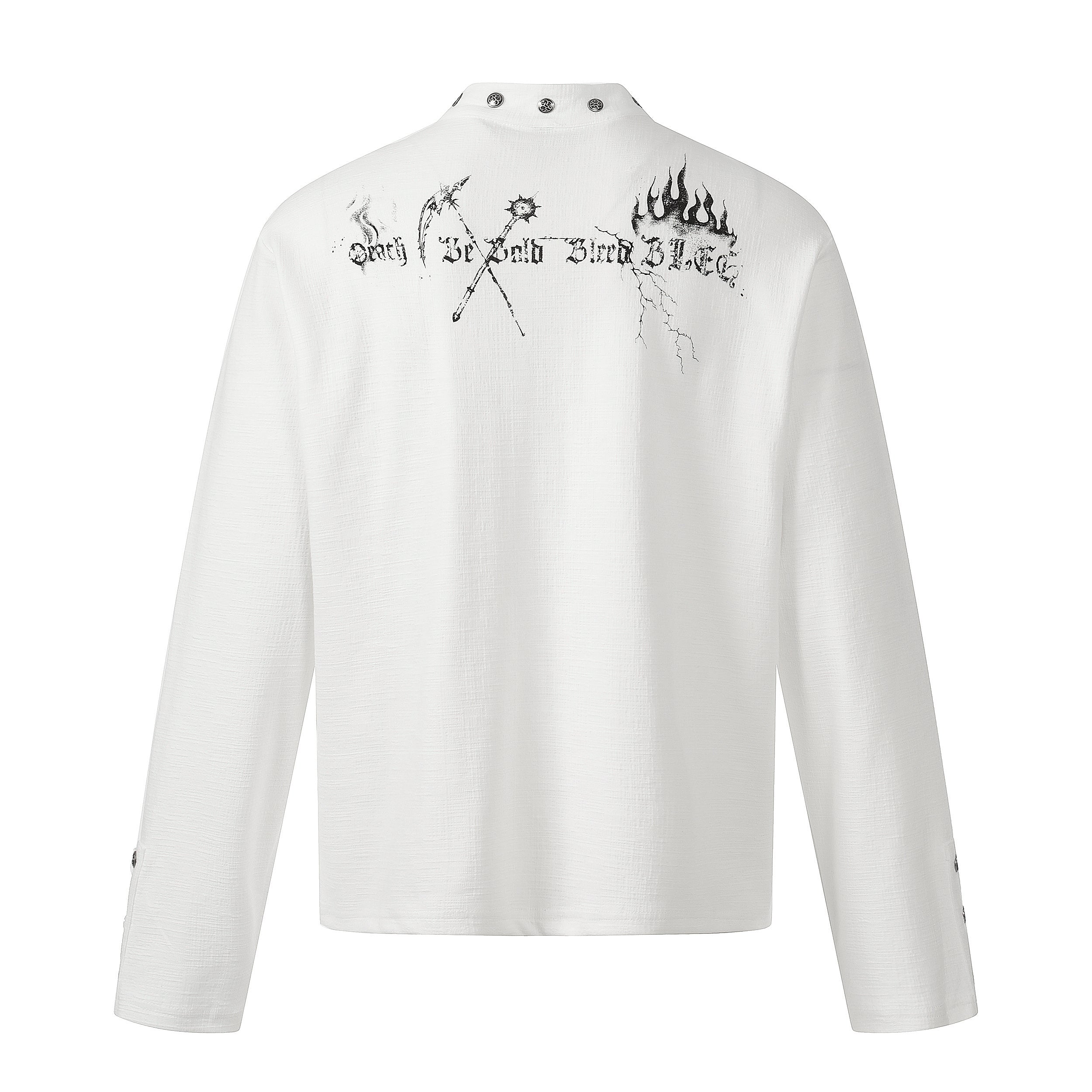 3-6-5.shop Graphic Long Sleeve Henley Shirt
