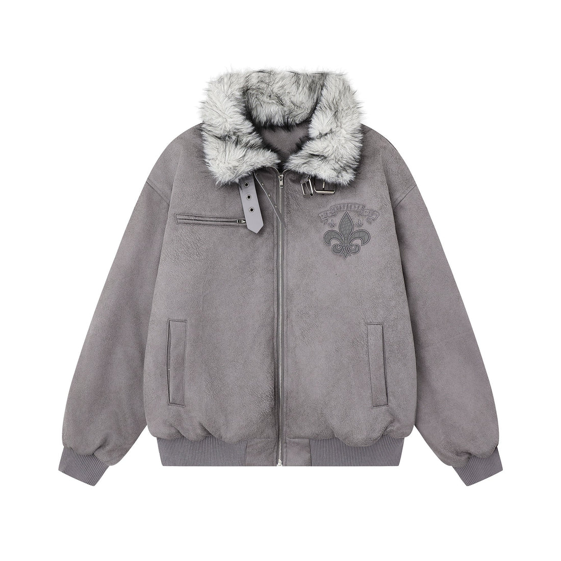 3-6-5.shop Fur-Collar Buckle Jacket