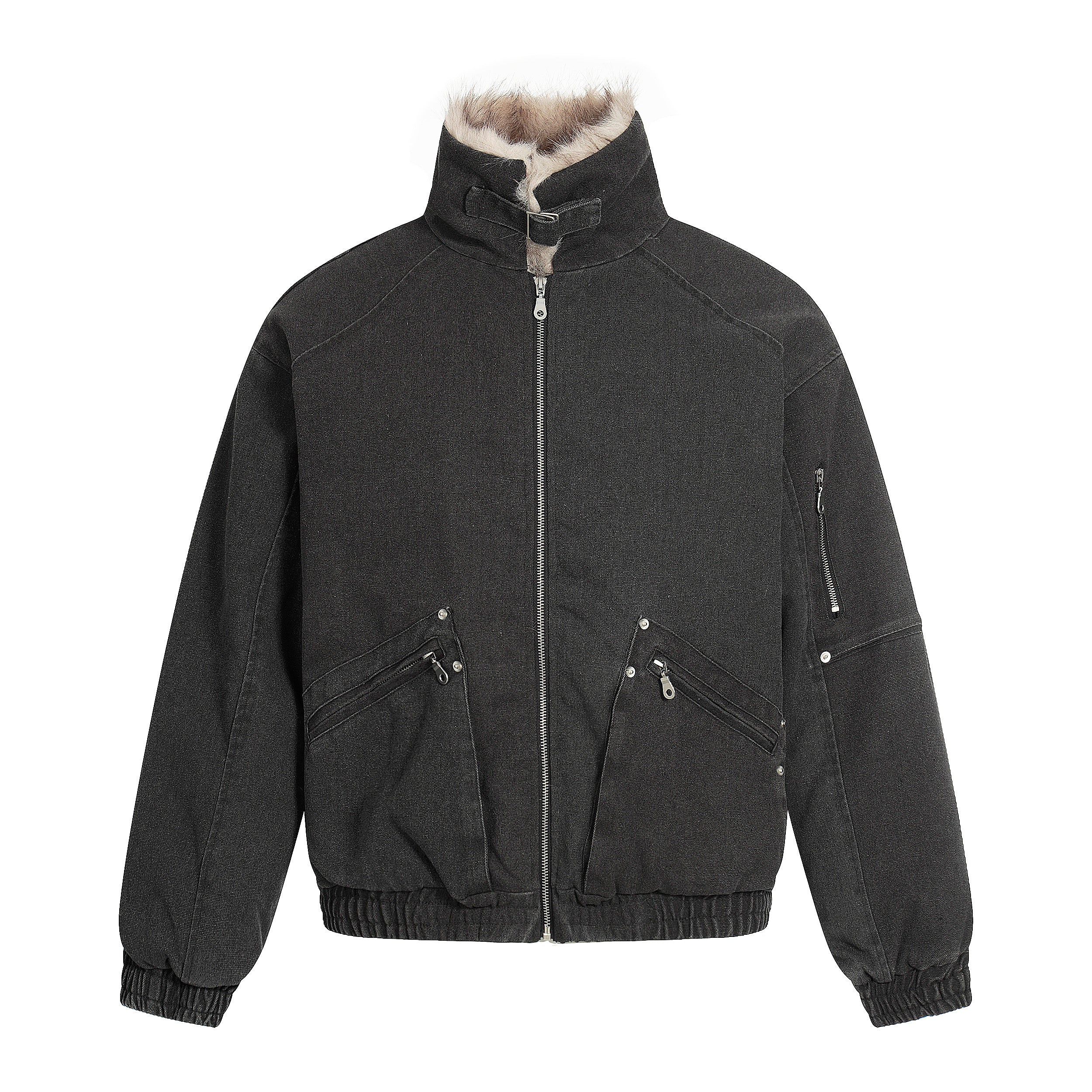 3-6-5.shop Fleece-Lined Utility Jacket