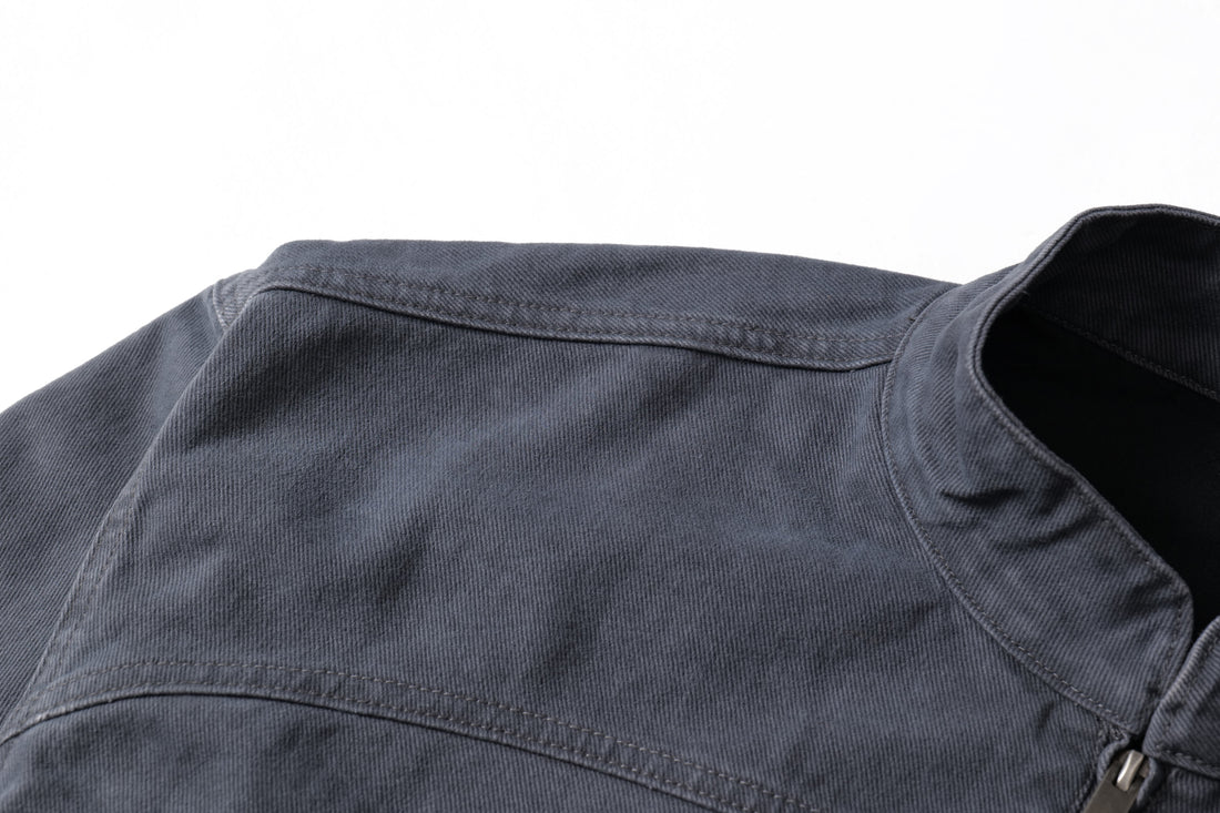 3-6-5.shop Washed Curved-Panel Bomber Jacket