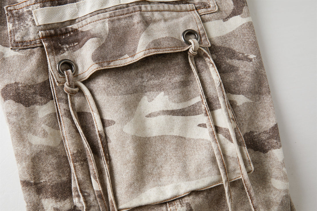 3-6-5.shop Camo Wide-Leg Cargo Pants