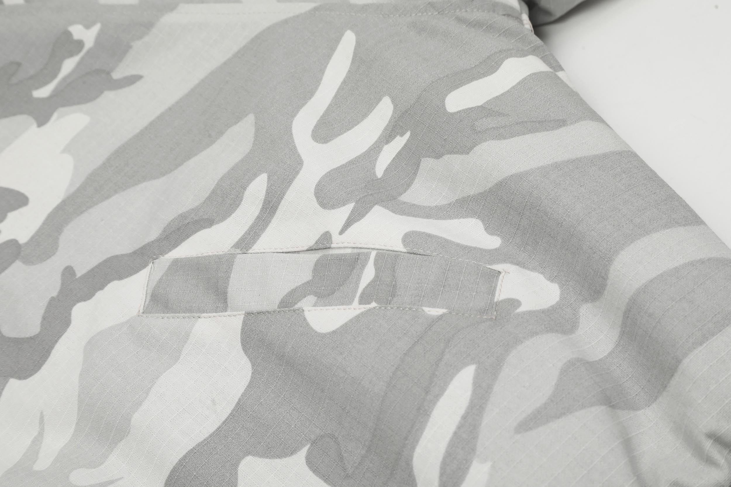 3-6-5.shop White Camo Faux Fur Hooded Padded Jacket