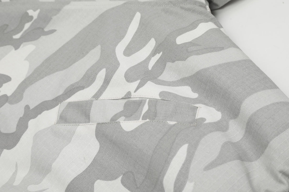 3-6-5.shop White Camo Faux Fur Hooded Padded Jacket