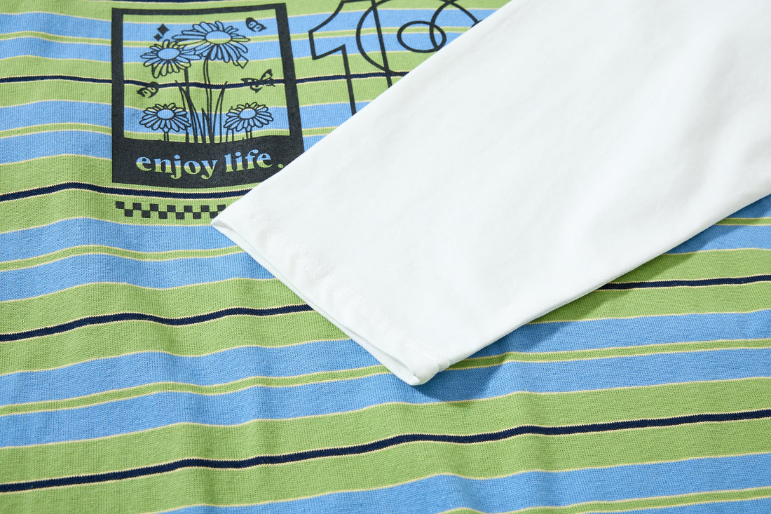 3-6-5.shop Striped Graphic Layered Polo