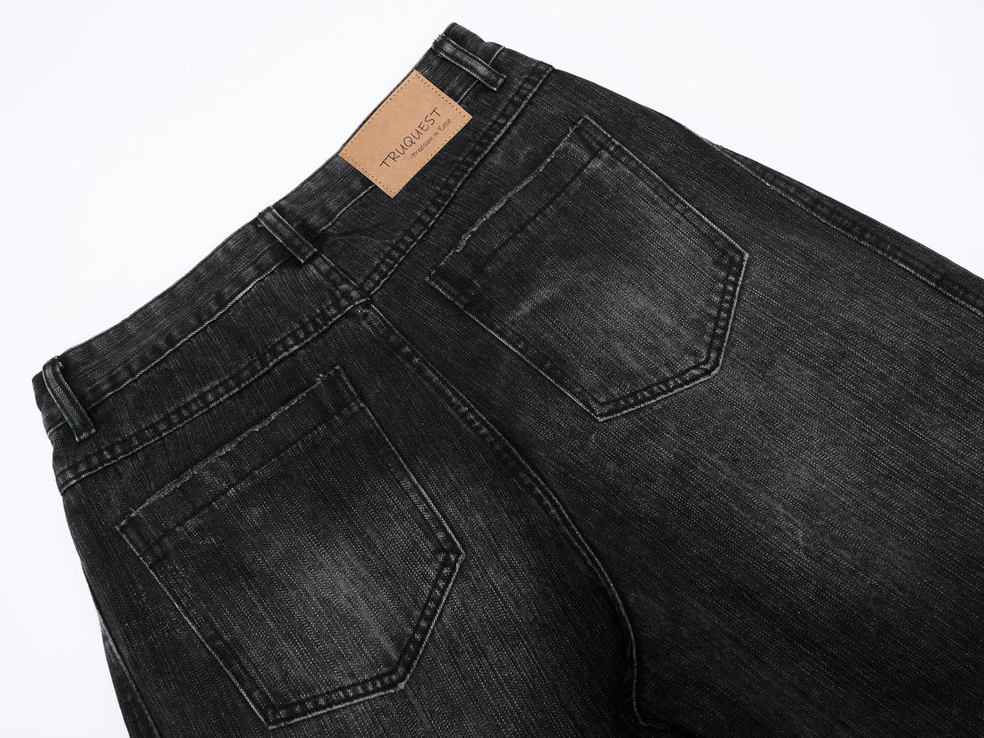 3-6-5.shop Vintage Washed Curved Denim Pants