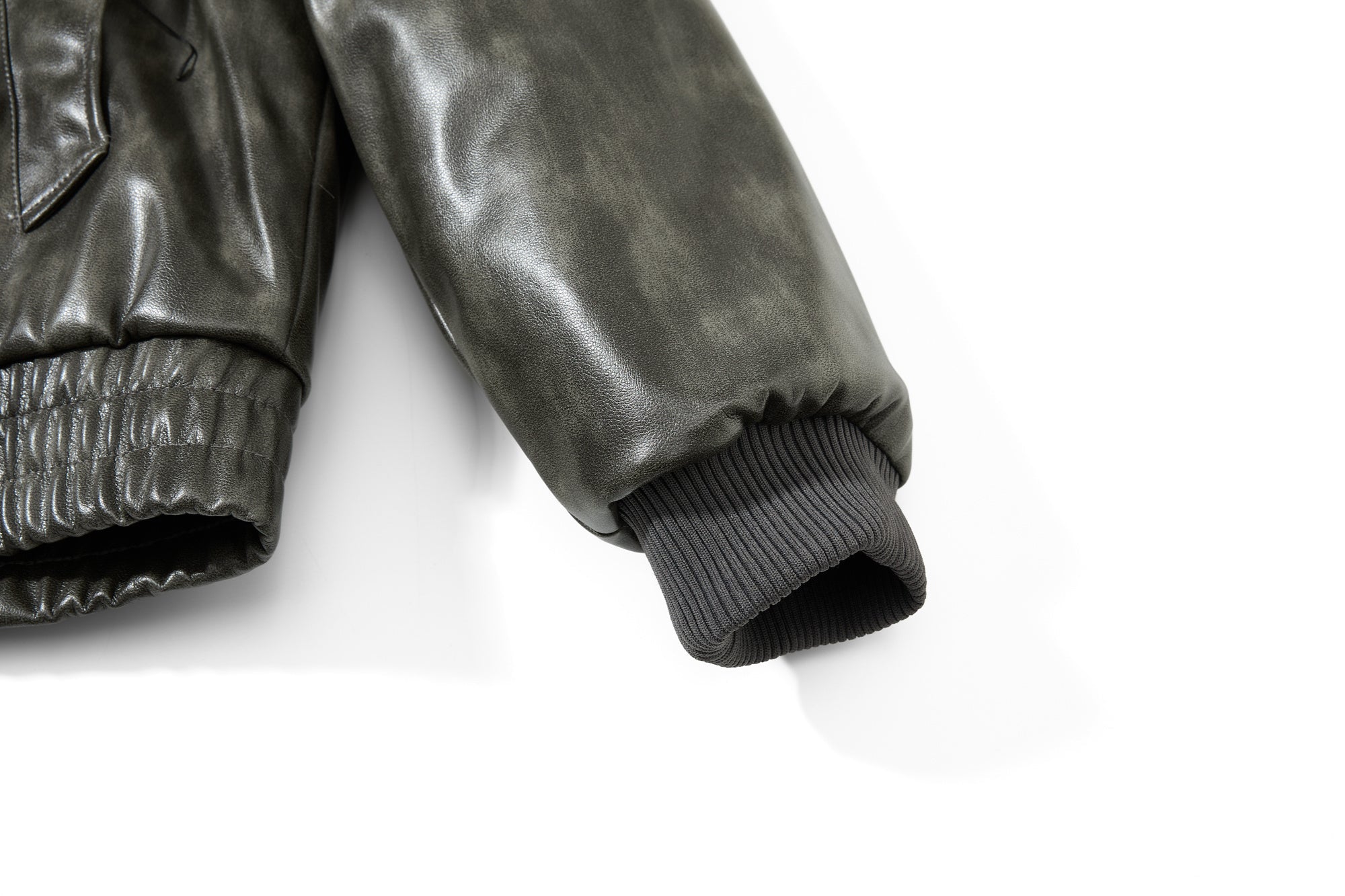 3-6-5.shop Faux Leather Bomber Jacket