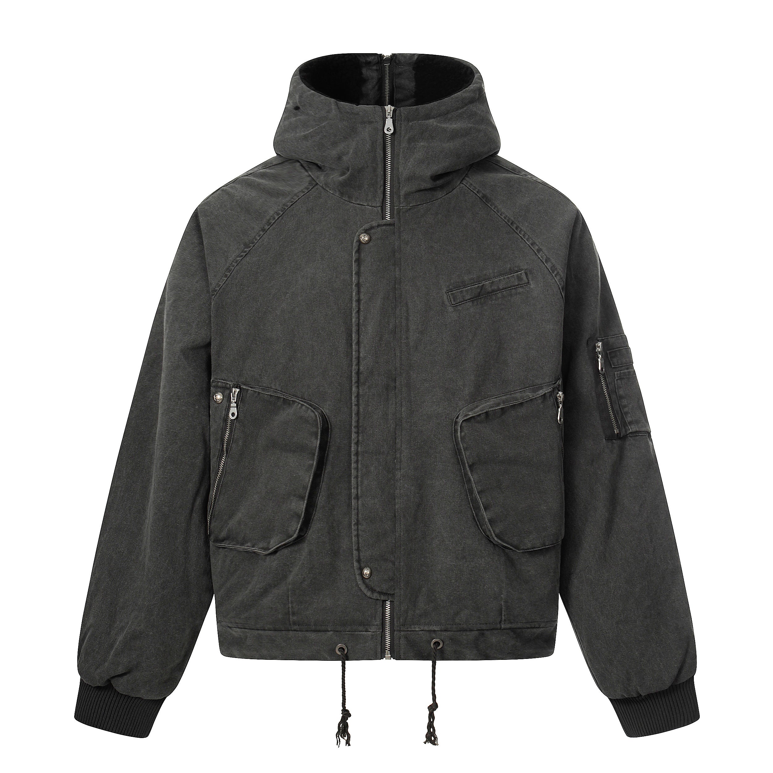 3-6-5.shop Washed Utility Hooded Jacket