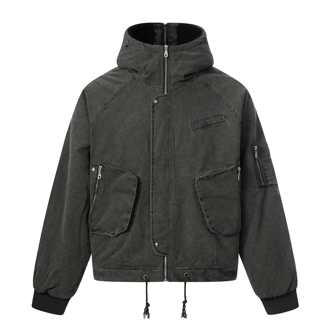 3-6-5.shop Washed Utility Hooded Jacket
