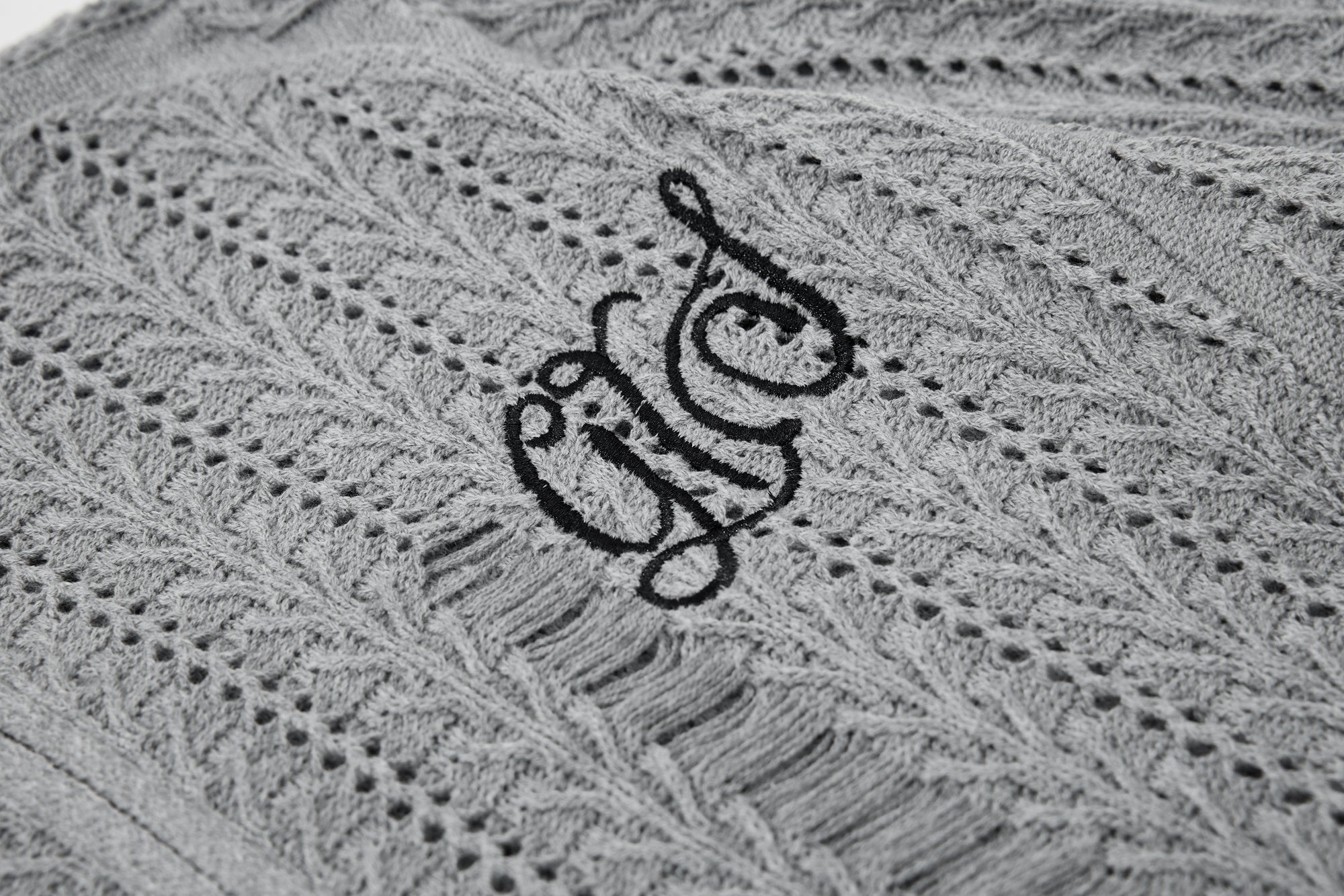 3-6-5.shop Distressed Knit Zip Cardigan