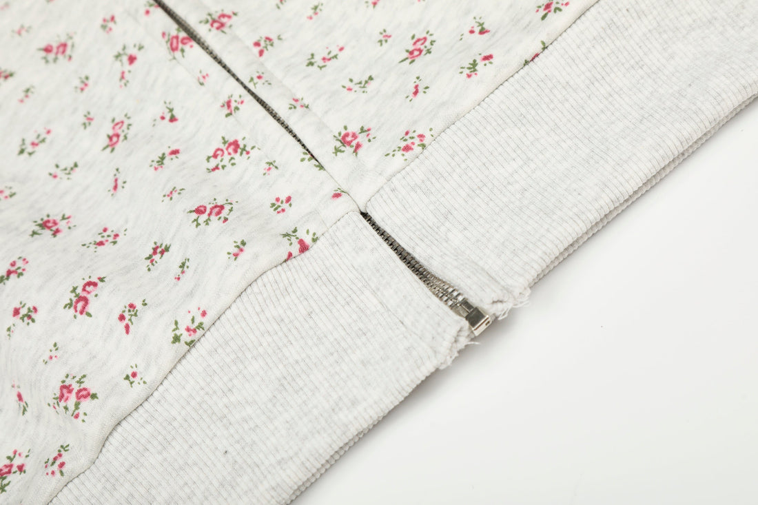 3-6-5.shop Floral Balaclava Zip Hoodie