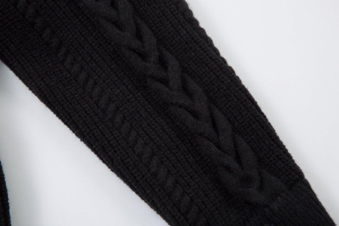 3-6-5.shop Vintage Cable Knit Polo Sweater