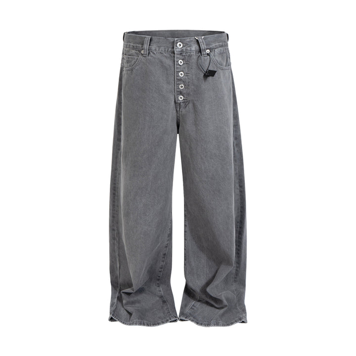 3-6-5.shop Button-Fly Washed Denim Pants
