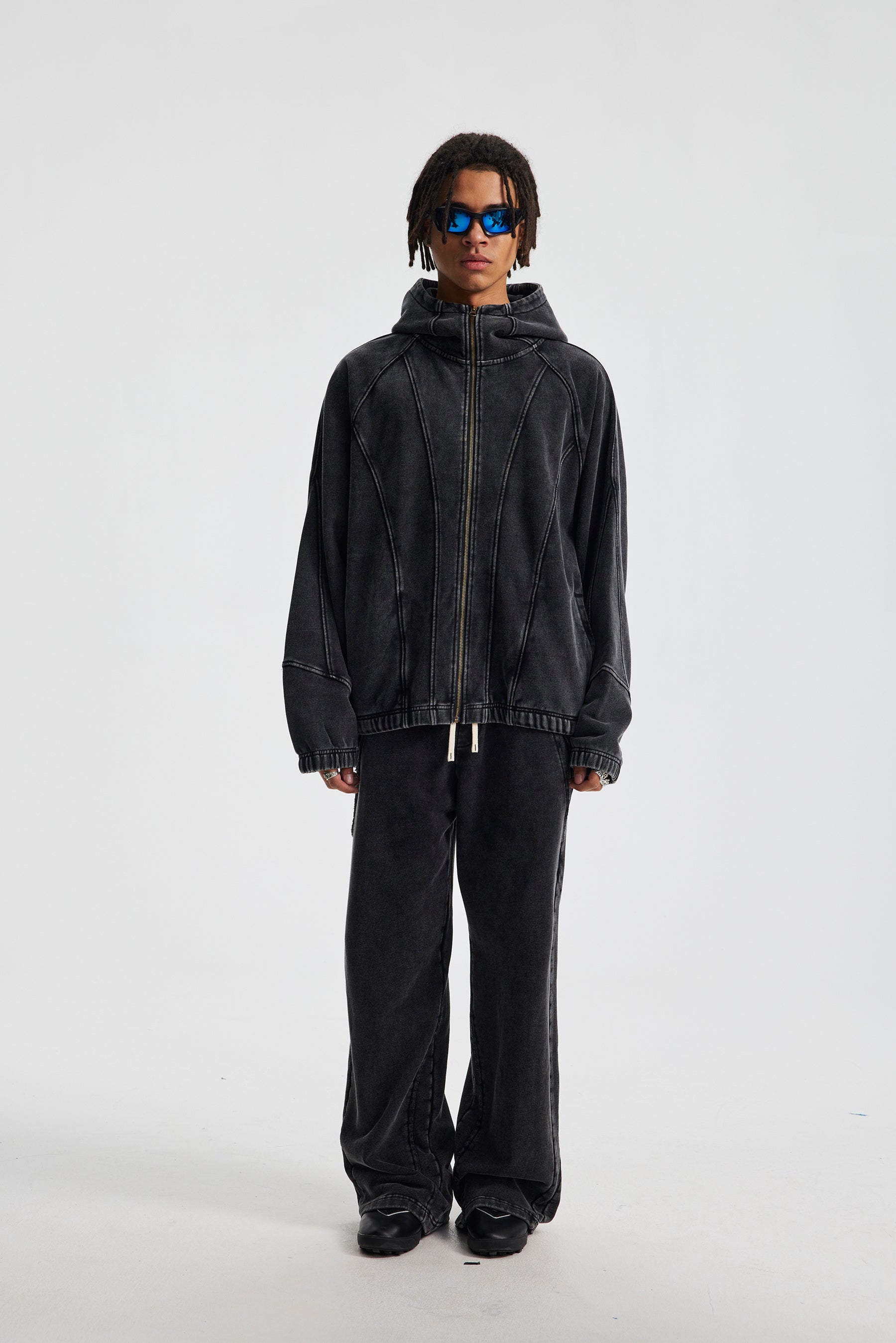 3-6-5.shop Curved-Seam Full-Zip Hoodie
