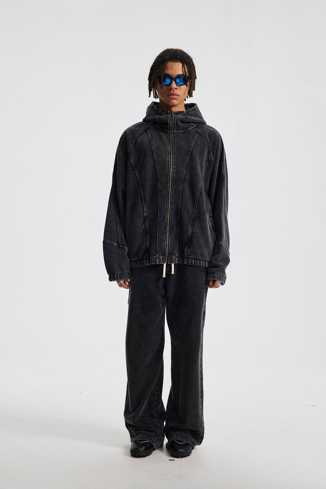 3-6-5.shop Curved-Seam Full-Zip Hoodie