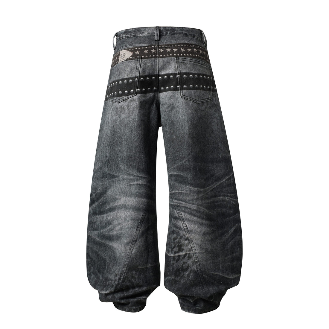 3-6-5.shop Washed Studded Wide-Leg Jeans