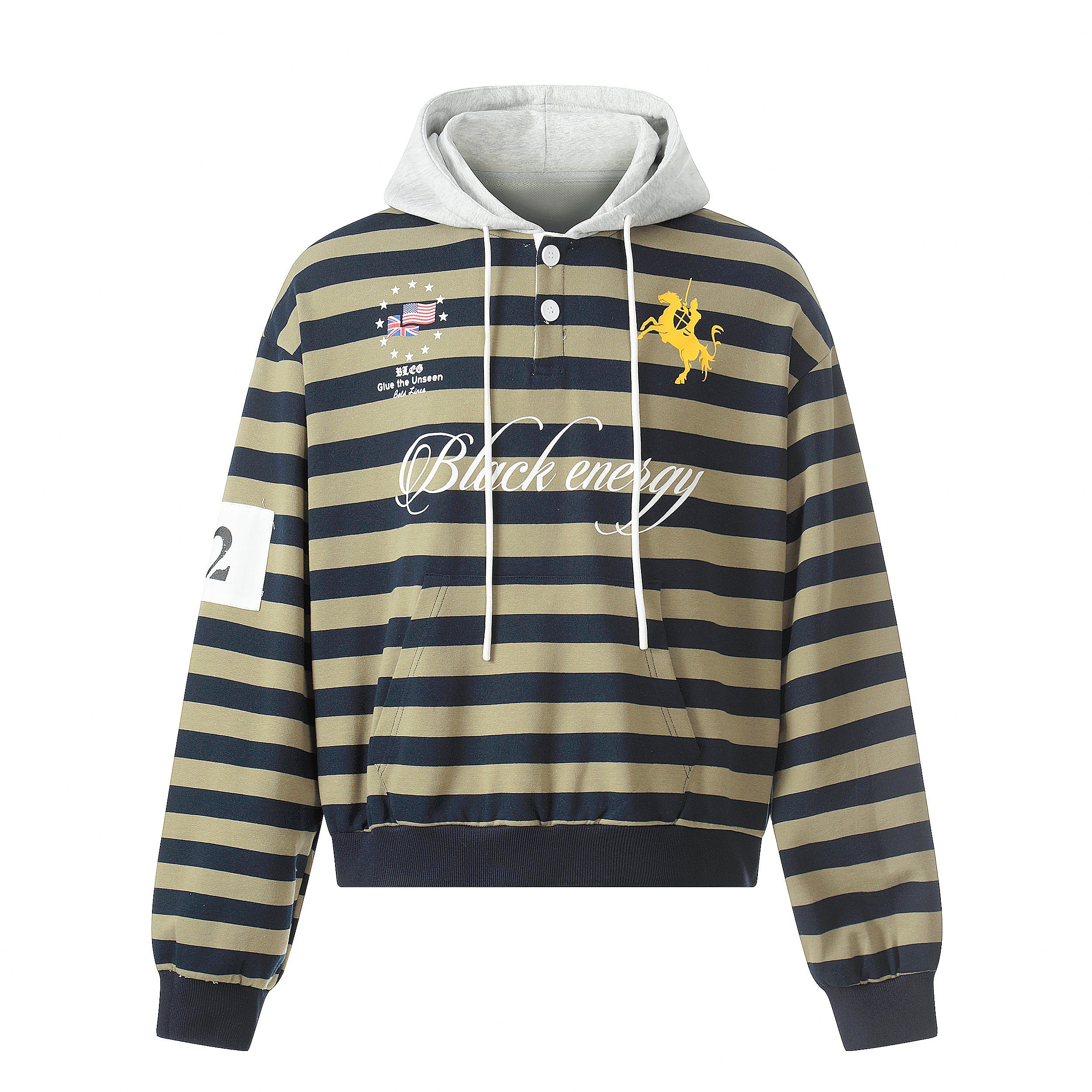 3-6-5.shop Striped Rugby Hoodie