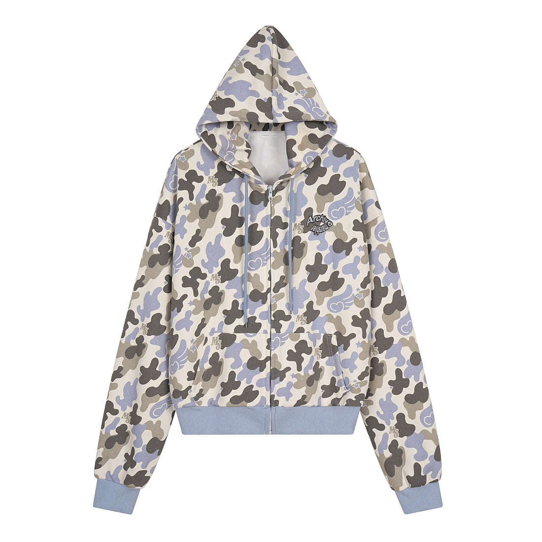 3-6-5.shop Camo Graphic Zip-Up Hoodie