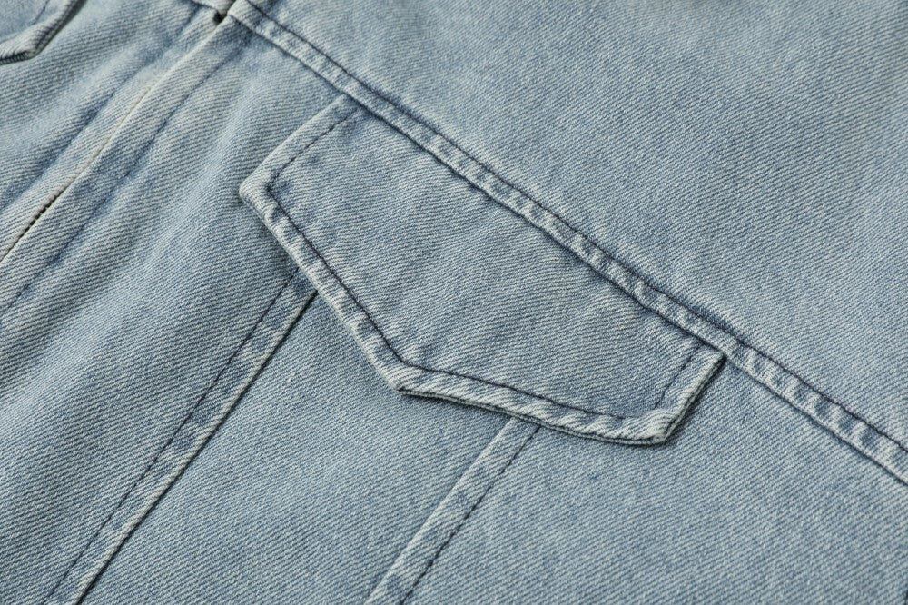 3-6-5.shop Faux Fur Collar Denim Jacket
