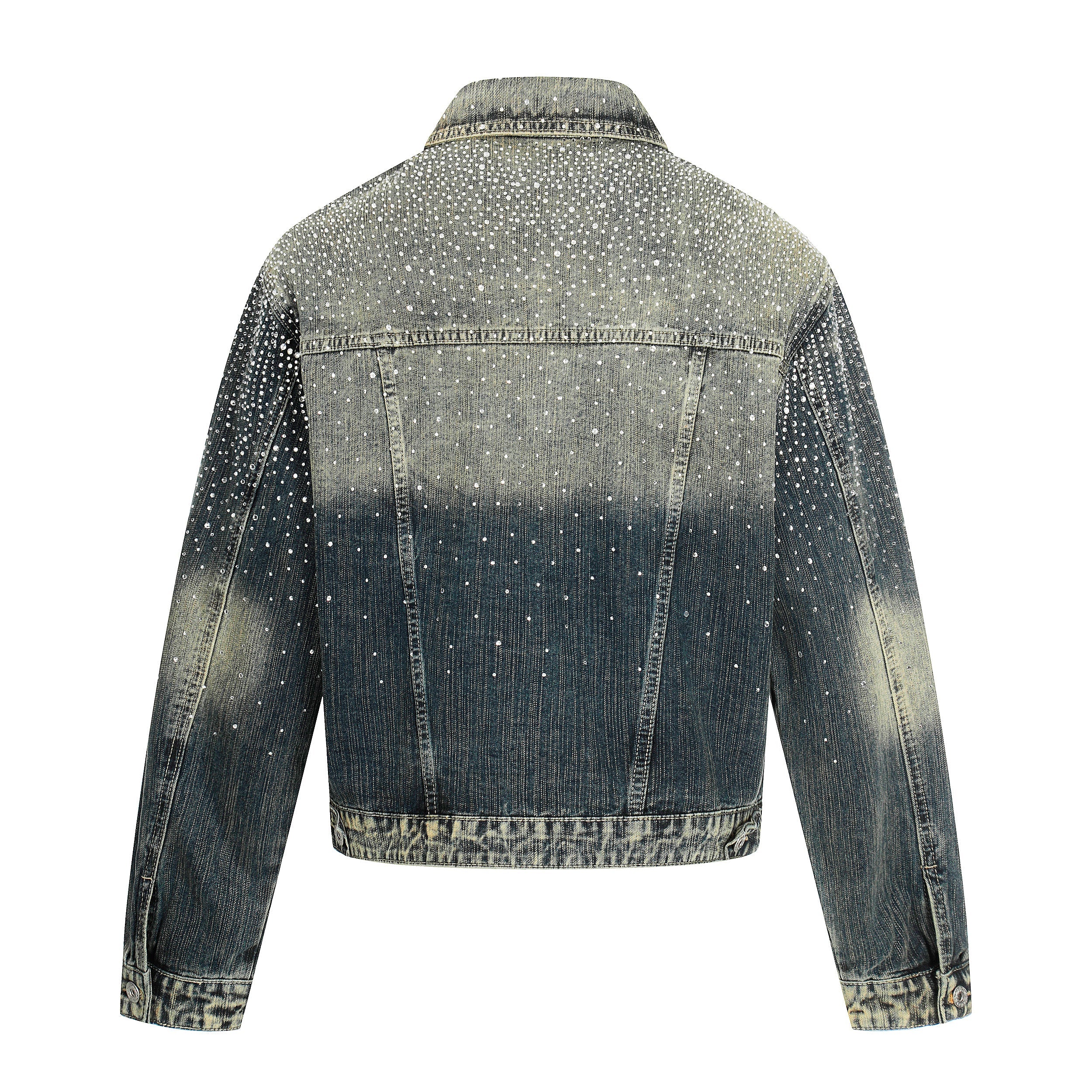 3-6-5.shop Rhinestone Gradient Denim Jacket