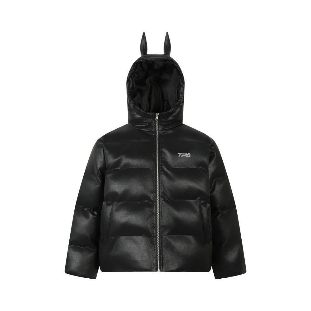 Omirad PU Gloss Bat-Ear Puffer Jacket