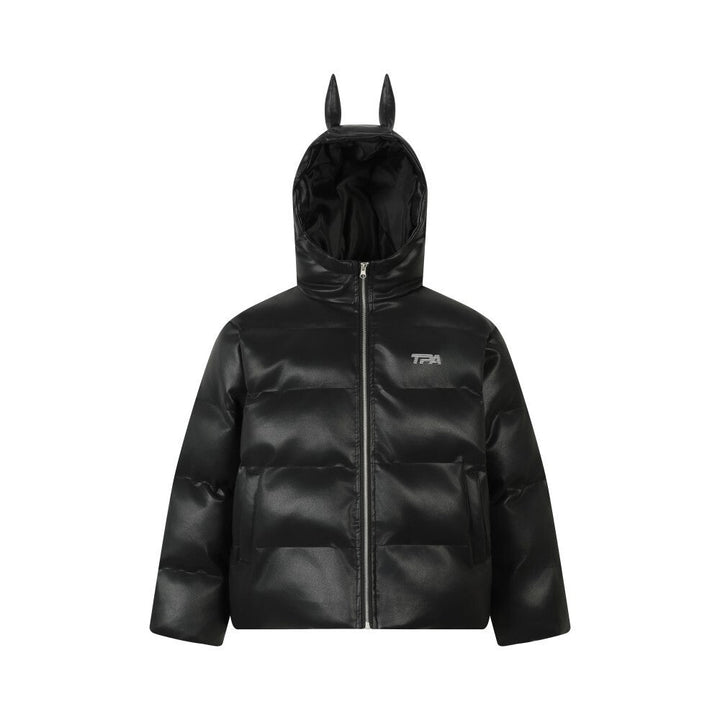 Omirad PU Gloss Bat-Ear Puffer Jacket