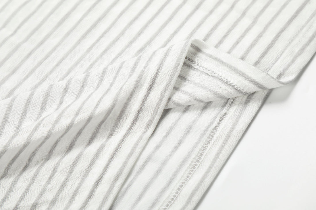 3-6-5.shop Striped Graphic Hooded Long Sleeve Tee