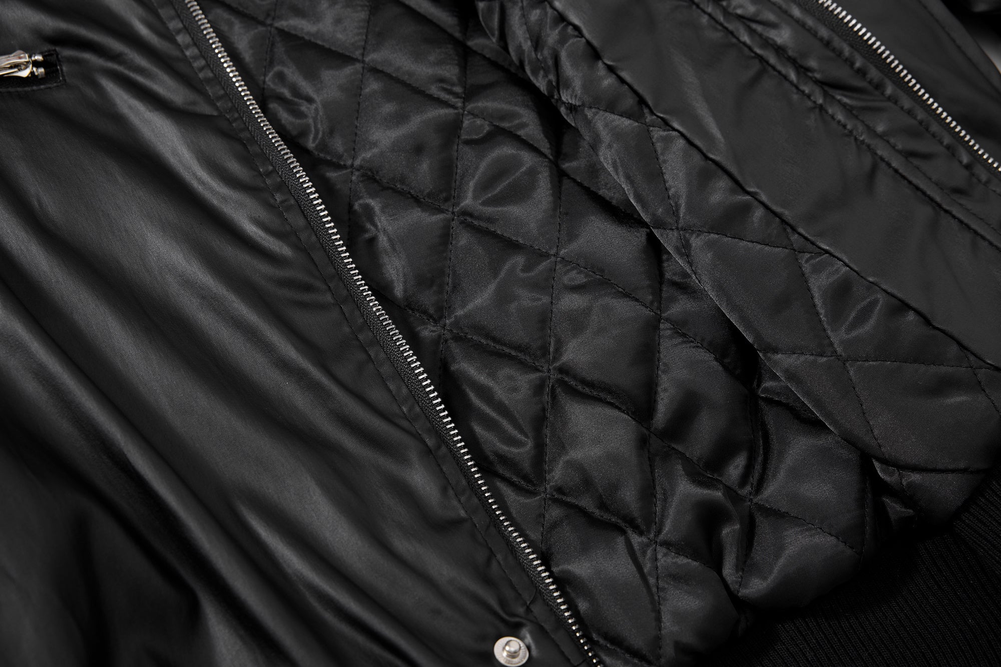 3-6-5.shop Dual-Zip PU Bomber Jacket