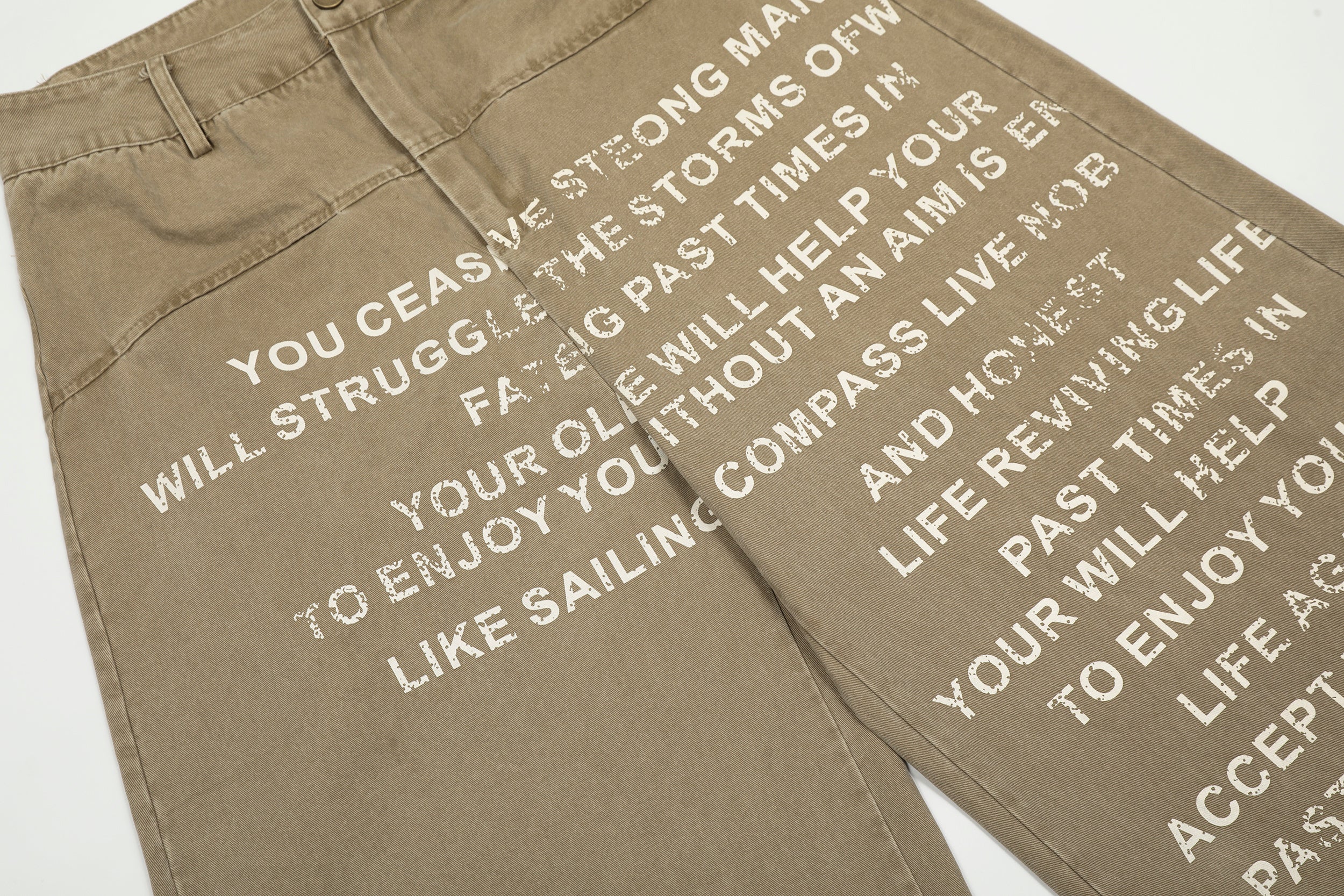 3-6-5.shop Text-Print Vintage Wide-Leg Pants