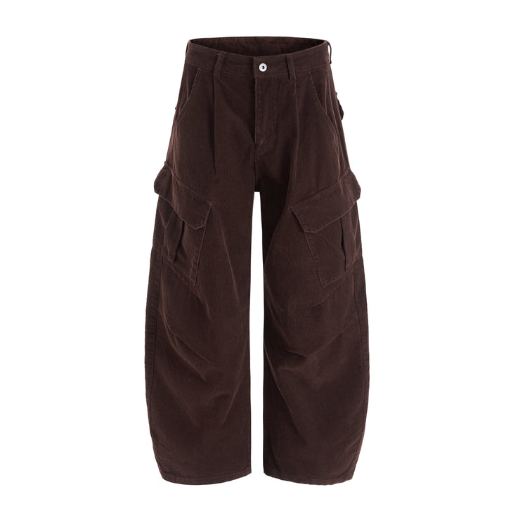 3-6-5.shop Corduroy Cargo Wide-Leg Pants