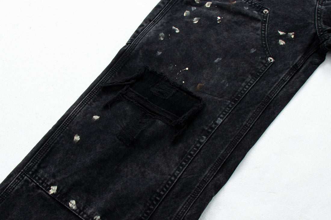 3-6-5.shop Distressed Workwear Denim Pants