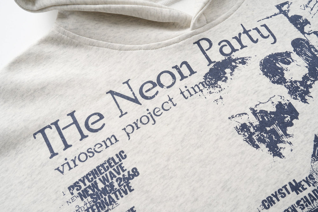 3-6-5.shop “Neon Party” Graphic Hoodie